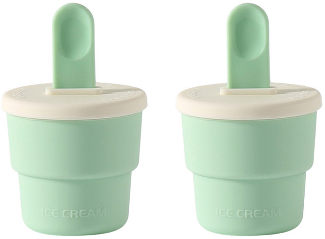 이지실리 수제 아이스크림틀 실리콘 몰드, 민트, 2개
