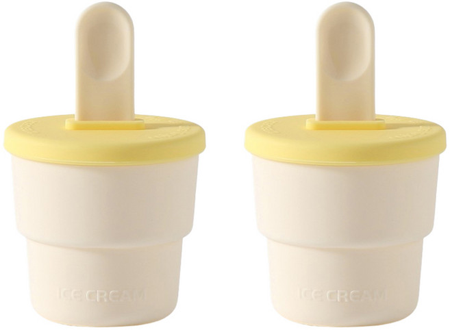 이지실리 수제 아이스크림틀 실리콘 몰드, 화이트, 2개