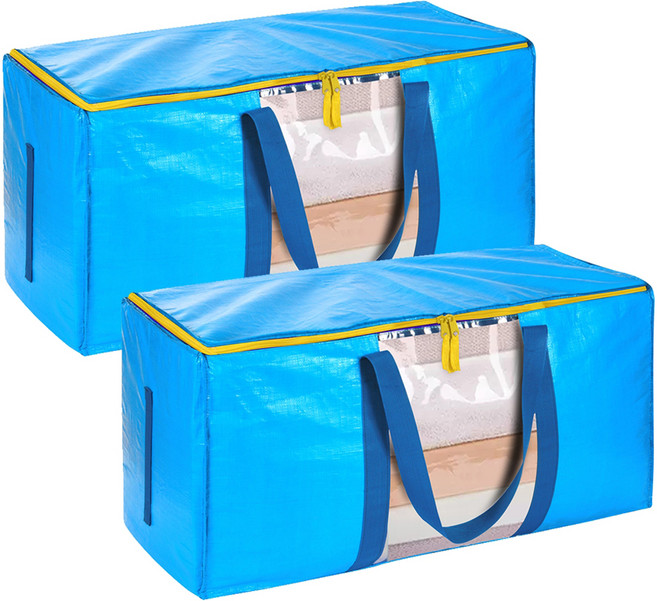 하늬통상 대용량 대형 타포린백, 투명창 스카이블루, 2개