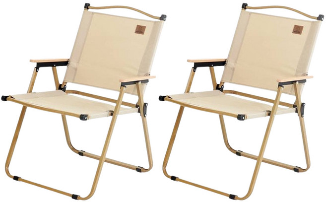 베어하이크 릴렉스 캠핑의자 대 + 옥스포드 파우치, 베이지, 2세트