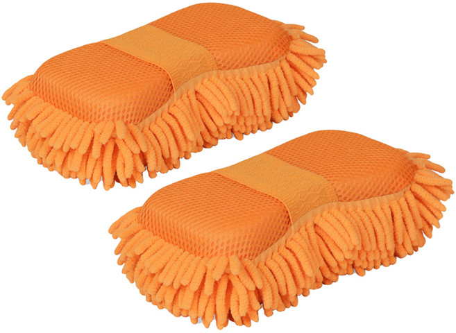 로드위너 세차 스펀지 극세사 워시미트, 2개, 혼합색상