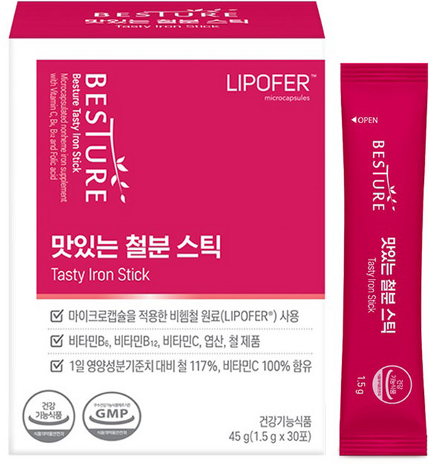 베스처 맛있는 철분스틱 30p, 1개, 45g