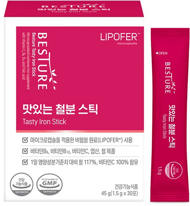 베스처 맛있는 철분스틱 30p, 1개, 45g - 쿠팡