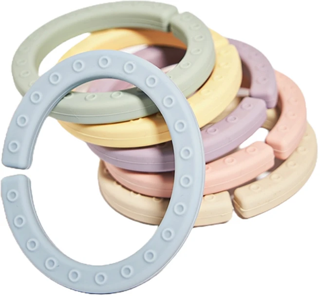 마더케이 실리콘 치발기 고리, 치발기 6종, 혼합색상, 1세트 - 쿠팡