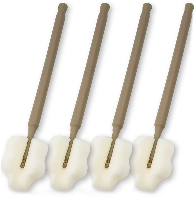 베이비베어 국내 제조 롱와이드 젖병솔, 브라운, 4개