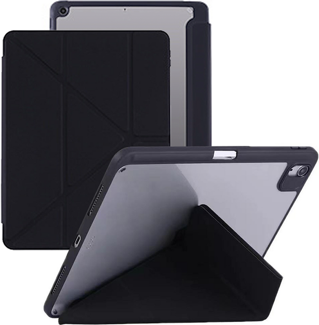 태블릿나라 클리어 애플펜슬 수납 태블릿 케이스, 블랙, 1개