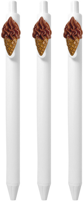 큐티파츠 젤펜 소프트 콘 아이스크림 0.5mm, 초코, 3개