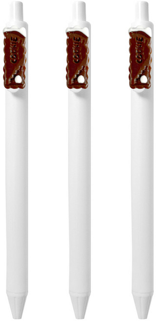 큐티파츠 젤펜 쿠키 0.5mm, 브라운, 3개