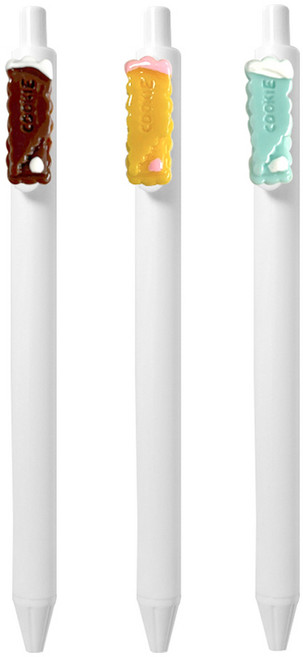 큐티 파츠 쿠키 젤펜 0.5mm, 랜덤발송, 3개