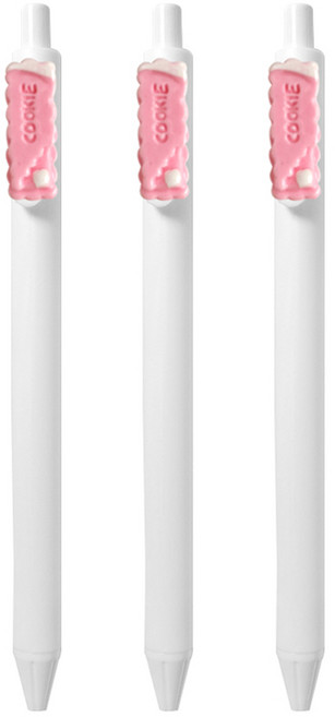 큐티파츠 젤펜 쿠키 0.5mm, 핑크, 3개