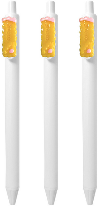 큐티파츠 젤펜 쿠키 0.5mm, 옐로우, 3개