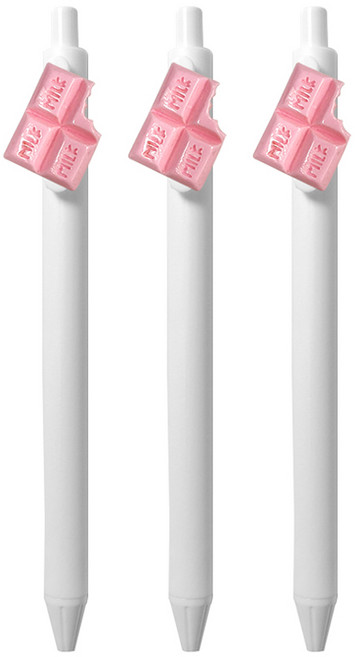 큐티파츠 젤펜 초콜릿 0.5mm, 핑크, 3개