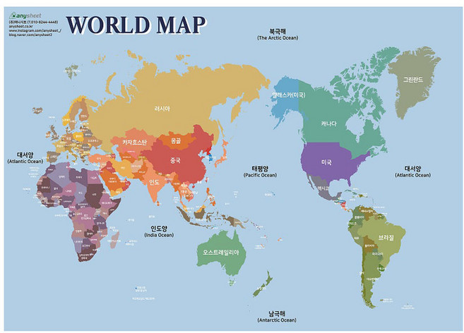 애니시트 세계지도 시트지 ASMAP-01, 1개