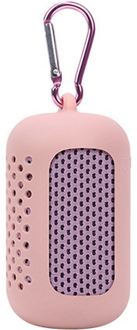 휴대용 냉감 스포츠타월 + 버클커버 세트 30 x 80 cm, 핑크색, 1세트