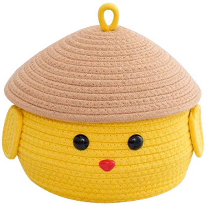 블럭마트 코튼 보관 뚜껑있는 장식 바구니, 혼합색상, 1개