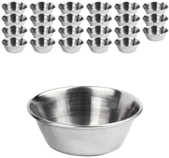 스테인레스 소스 양념종지 1.5호, 실버, 24개