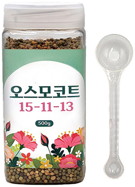 아이씨엘 오스모코트 완효성 알비료 15 11 13 + 계량스푼 랜덤발송 세트, 1세트, 500g