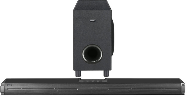 컴스마트 coms 120W 고출력 사운드바 2.1ch + 홈시어터 블루투스 우퍼 세트, YA926, 혼합색상