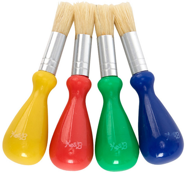 캐스비 아트스쿨 물방울 유아붓 4종, 혼합색상, 1세트