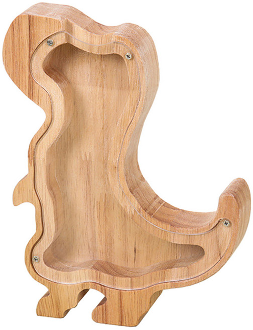 투명 아크릴 우드 저금통 공룡, 1개