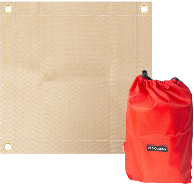 루아즈 캠핑 방염포 + 파우치 세트 M, 베이지, 1단, 1세트