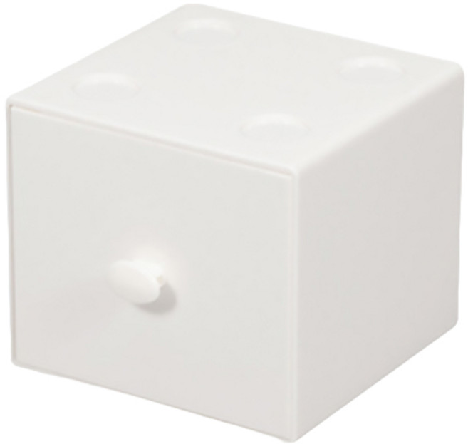 블럭마트 악세서리 잡화 정리 컬러 미니정리함, 화이트, 1개