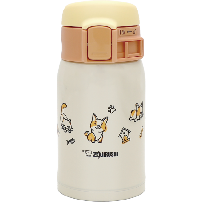 조지루시 원터치 미니 보온보냉 텀블러, YJ 팻 옐로우, 240ml, 1개