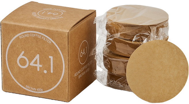 빈플러스 대용량 라운드 마이더치 전용 커피 필터 브라운 64.1mm, 400개입, 1개