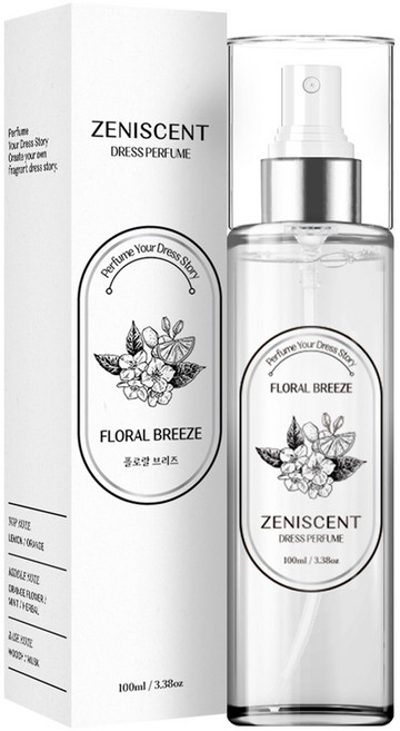 제니센트 섬유탈취제 드레스퍼퓸 본품, 100ml, 플로랄 브리즈, 1개