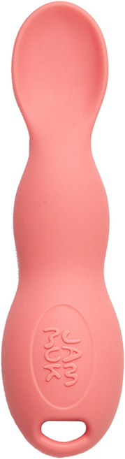 잼먹 국내 제조 실리콘 땅콩 이유식 스푼, 핑크, 1개