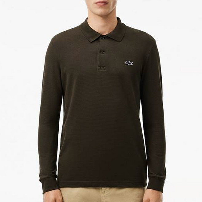 라코스테 남성용 베이직 긴팔 폴로티셔츠