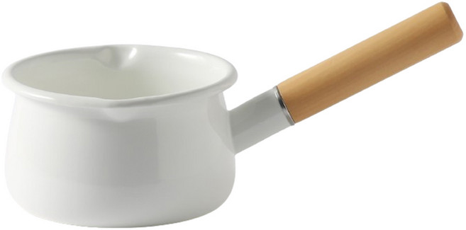 모다키친 인덕션 법랑 밀크팬 편수냄비 1000ml, 15cm, 화이트, 1개