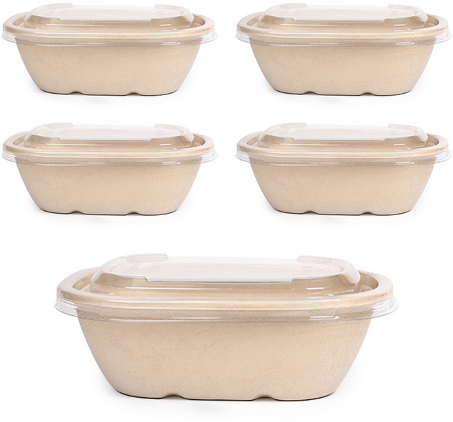 타원형 펄프용기 770ml, 5개, 1개입