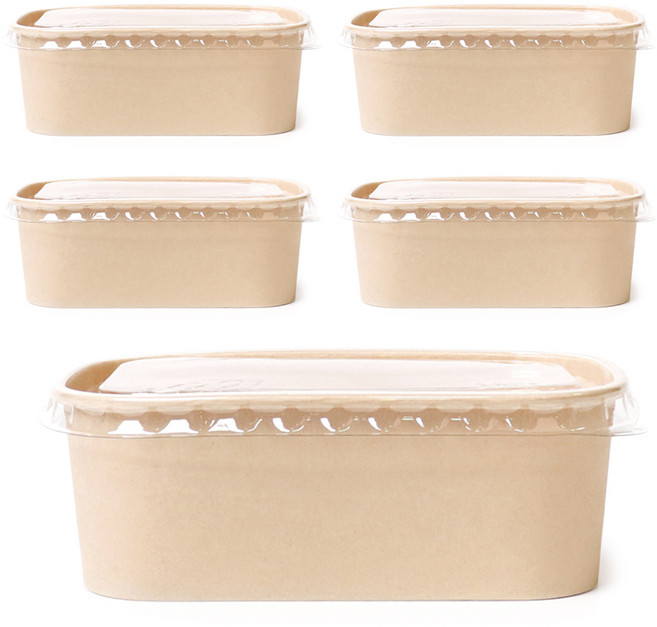 크라프트 750 직사각 일회용용기, 1개입, 5개