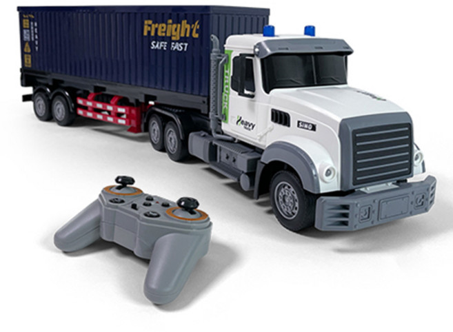 유원 타이탄 RC 컨테이너 트럭, 화이트 + 블루, 1개