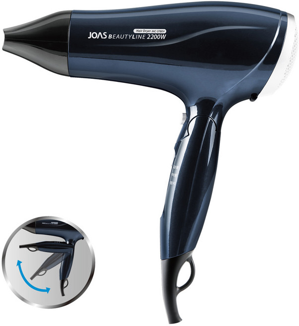 조아스 폴딩 전문가용 접이식 헤어 드라이어 2200W, JHC-3780V, 메탈릭네이비