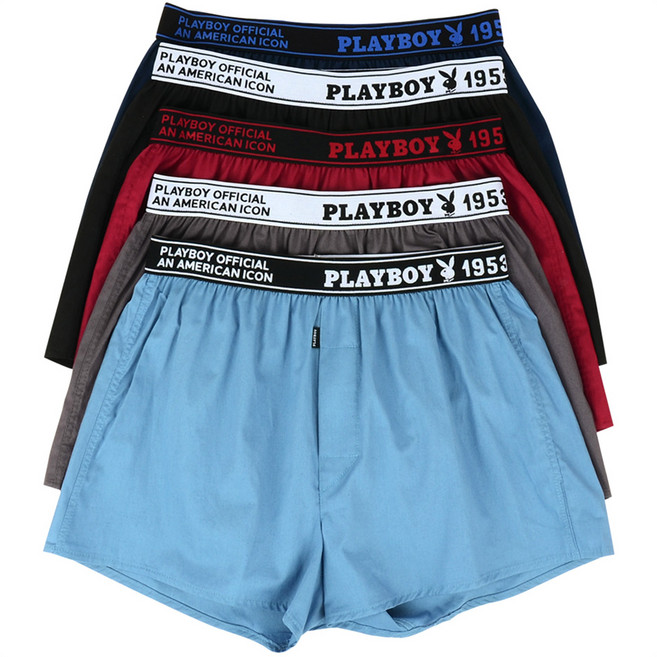 花花公子 40 支純棉內褲 5 件套平角短褲套裝