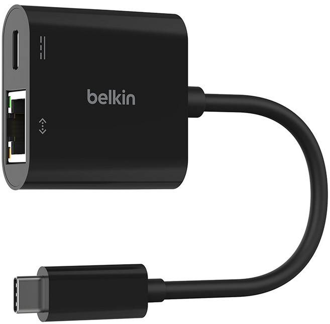 벨킨 USB C to 이더넷 100W PD 충전 어댑터 INC019btBK, 블랙, 1개