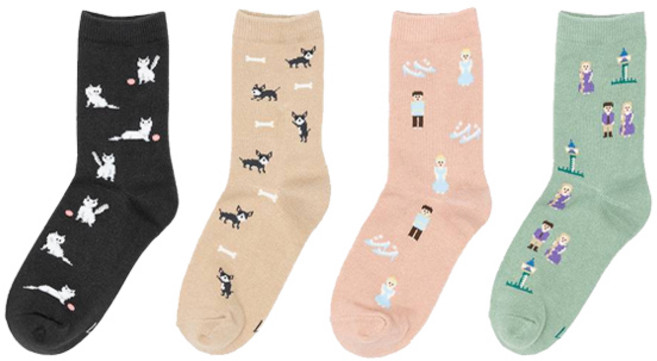 싹스탑 아동용 캐주얼 크루삭스 4켤레 세트