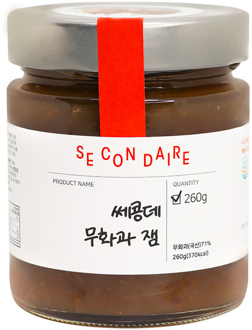 쎄콩데 무가당 자일리톨 무화과 잼, 260g, 1개