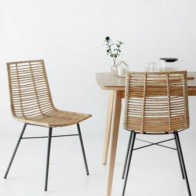 마켓비 PASAR 의자 라탄 CR0032, 혼합색상, 2개