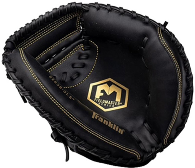 Franklin 合成皮革捕手手套 右投用 22638, 黑色, 1個