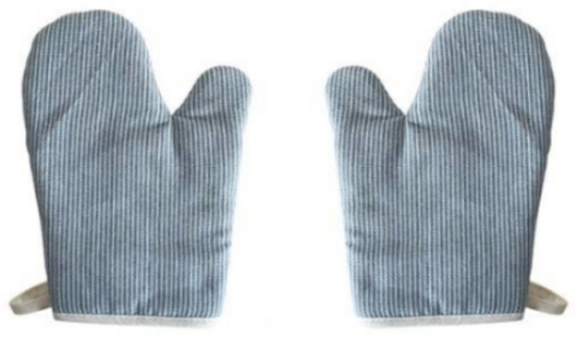스트라이프 주방장갑 2p 세트, 블루, 1세트