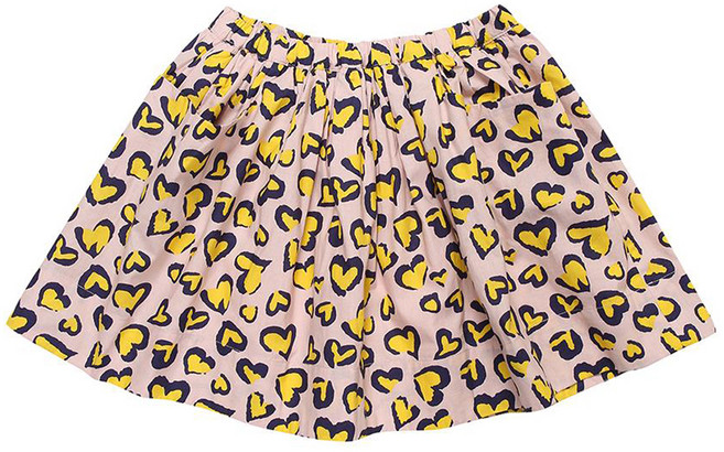 봉통 여아용 하트 레오파드 면 스커트 BSF21SA12NPP