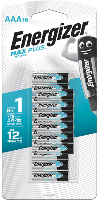 에너자이저 맥스플러스 AAA건전지, 16개입, 1개