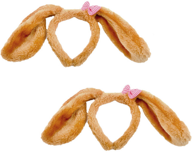 파티쇼 강아지 머리띠, 2개, 브라운