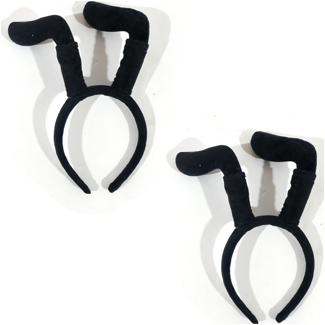 파티쇼 개미더듬이 머리띠, 2개, 블랙