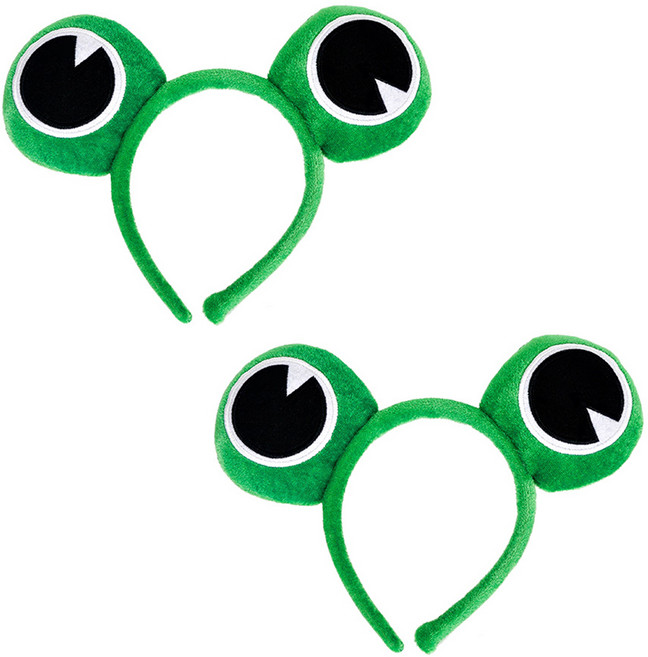 파티쇼 고급형 개구리 머리띠, 그린, 2개