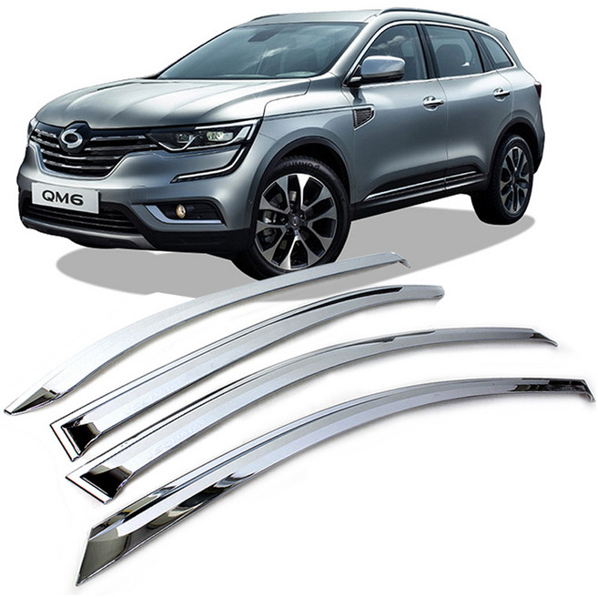 지엠지모터스 차량용 빗물받이 썬바이저 1세트, 크롬, QM6 2016년 9월