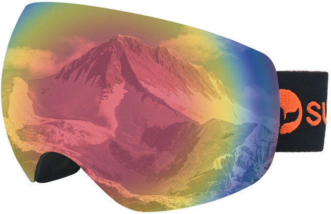 썬글레이드 미러렌즈 스키 고글, 오렌지, 1개